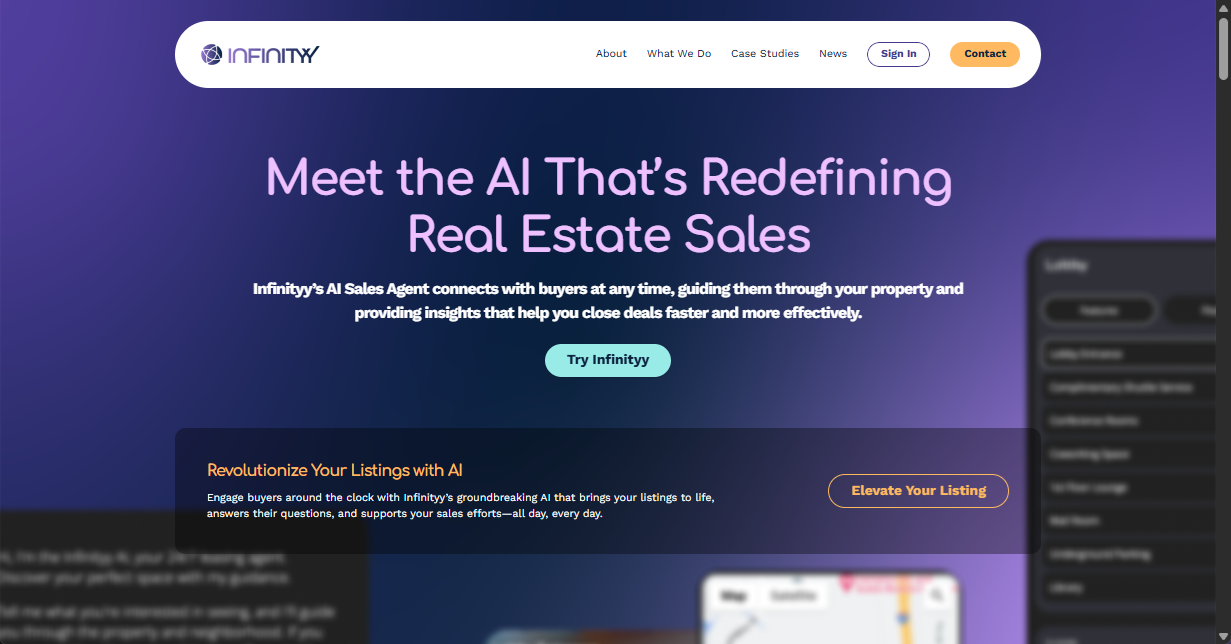 Infinityy.com Homepage